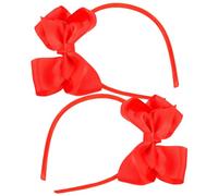SAFIGLE 2 Piezas Diadema Accesorios Para El Cabello Venda Chicas Bows Pequeño Diadilla Diademas Para Niñas Diademas Para El Pelo Niñas Arco Diademas Rojo Tela