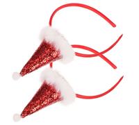 SAFIGLE 2 Piezas Diademas de Gorro de Santa Navidad Suaves y Ligeras para Mujeres y Niñas Accesorio Festivo para Fiestas Navideñas