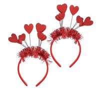 SAFIGLE 2 piezas Diademas de Lentejuelas Rojas para San Valentín Accesorio Ligero y Duradero para Fiesta y Disfraz para Adultos y Niñas