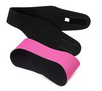 SAFIGLE 2 piezas Diademas Protectoras para Oídos Bandas Elásticas Ajustables para Natación y Deportes Acuáticos Cómodas y Colores Negro y Rosa Media
