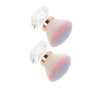 SAFIGLE 2 Piezas estuco de cabeza de hongo polvo clavo cepillo de limpieza de uñas aplicadores de pinceles para uñas cepillo de uñas pequeño plumero de uñas el plastico