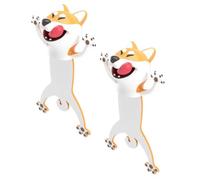 SAFIGLE 2 Piezas Marcapáginas 3d de Perro Shiba Inu de Pvc Ligero y Divertido, Protege Páginas sin Dañarlas, Adecuado para Novelas y Revistas en Casa o Viaje