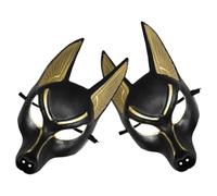SAFIGLE 2 Piezas Máscara de Anubis Negra de Plástico para Disfraces de Halloween y Fiestas de Máscaras Diseño Único y Uso Versátil Cómoda para Cosplay