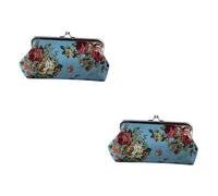 SAFIGLE 2 Piezas Monedero Bolsa De Lona para Joyas Bolsa De Baratijas De Tarjetas Cartera para Tarjetas De Mujer Cartera De Tarjeta para Mujer Mini Bolso De Mano Carteras Billetera Blue