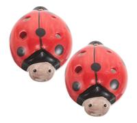 SAFIGLE 2 Piezas Ocarina de Cerámica en Do 6 Agujeros en Forma de Mariquita Roja, Afinación Estable y Sonido para Práctica en Grupo y Principiantes
