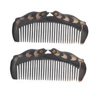 SAFIGLE 2 Piezas Peine De Masaje De Cuerno Peine Natural Bien Callos De Masaje Del Cuero Cabelludo Para Hombres Peines De Cuerno Para El Cabello Mujer Hueso Black Cuernos