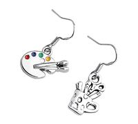 SAFIGLE 2 Piezas pendientes de bloc de dibujo accesorios tachuelas semental hélice mordaz escobilla rozalen pendientes de estudiante de arte pendientes de pincel de artista aleación (zinc