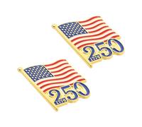 SAFIGLE 2 Piezas Pin de Solapa Conmemorativo Bandera Estadounidense 250 Aniversario Acabado Resistente y Diseño Exclusivo para Chaquetas y Mochilas en Celebraciones Patrióticas