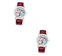 SAFIGLE 2 Piezas Santa Reloj Reloj De Señoras Reloj para Mujeres Santa Claus Reloj Reloj Electrónico De Las Mujeres Reloj Bling Relojes Reloj Digital Correa Reloj Rojo Imitación De Cuero