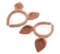 SAFIGLE 2 Piezas venda diadema con orejas de animal graciosas accesorios para el cabello de las mujeres cintas para el pelo diademas de niñas tela Light Brown