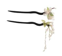 SAFIGLE 2 Piezas Vintage Chinese Style Floral Hair Sticks With Elegant Tassels Handmade Wooden Hairpins For Hanfu Parties Weddings And Daily Wear