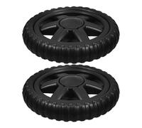 SAFIGLE 2 Ruedas de Goma Negras de Repuesto para Carrito Utilitario Plegable, Ruedas Giratorias de Placa Resistentes para Supermercado y Transporte de Mercancías