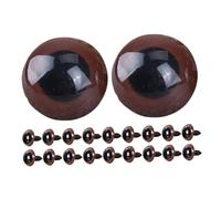 SAFIGLE 20 Piezas Ojos Seguridad Marrones para Amigurumis y Peluches Ojos de Plástico Cristalinos para Muñecos Crochet DIY Decoraciones Halloween