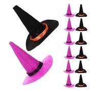 SAFIGLE 20 Piezas Sombreros Decorativos De Halloween Mini Sombrero De Mago De Fieltro De Bruja Pequeño para Manualidades Decoración De Fiesta y Accesorios De Muñeca