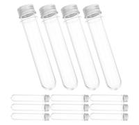 SAFIGLE 20 Piezas Tubos de Ensayo de Plástico Transparente con Tapas, Prácticos Amplio Uso, Ideales para Laboratorios y Cosméticos, Material Plástico Resistente y Pequeño Tamaño