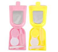 SAFIGLE 2juegos Estuche Pequeño para Lentes De Contacto Organizador Compacto y Portátil Evita Fugas