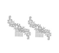 SAFIGLE 2pcs Combs De Cabello Nupcial Combs Rhinestone Wedding Wedding Combinado Accesorios Para El Cabello Del Cabello Lateral Espumoso Para Novias Proms Y Eventos Festivos