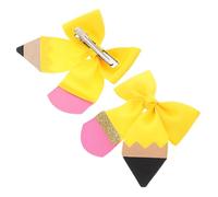 SAFIGLE 2piezas Accesorios Cabello Para Moños Escolares Para Niñas Pinzas Pelo Forma De Lápiz Vuelta Al Cole Lazo Para Vestidos Accesorios Para Niñas