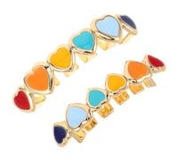 SAFIGLE 2piezas Adornos Dentales Personalizados Pack Joyas de Clip para Dientes Forma de Corazón para Hombres y Mujeres Accesorios de Hip Hop para Festivales Cosplay y Decoración de Boca