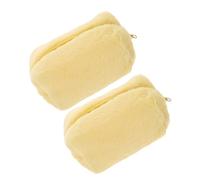 SAFIGLE 2piezas Bolsa de Cosméticos de Felpa Neceser para Mujeres Viajeras Organizador de Maquillaje Cremallera Neceser de Papelería para Viaje