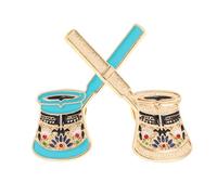 SAFIGLE 2piezas Broche de Esmaltado Forma de Cafetera Broche Temática de Cafetería para Ropa Bolsos Mochilas Insignia de Solapa para Amantes de Bebidas