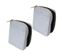 SAFIGLE 2piezas Cartera Cremallera para Mujer Monedero Pequeño Lentejuelas para Fiestas Viajes y Compras Diarias Billetera De Mano Ligera y Elegante