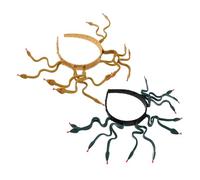 SAFIGLE 2piezas Diadema de Medusa Serpientes Tocado Egipcio Flexible Accesorios Cabello de Halloween Estilo Faraón Color Profundo y Dorado