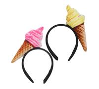 SAFIGLE 2piezas Diademas Para Mujer y Niñas Diseño Cono De Helado Cómodas y Decorativas Para Maquillaje y Lavado Facial Accesorios Cabello Fiestas y Uso Diario