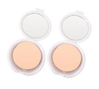 SAFIGLE 2piezas Estuche de Base de Maquillaje para Borlas de Polvo Vacío Portátil para Mini