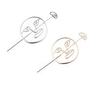SAFIGLE 2piezas Horquilla Cara Humana Moño Cabello Soporte para Moño Vintage Accesorios Cabello para Mujer Diseño de Lujo para Fiesta de Moda