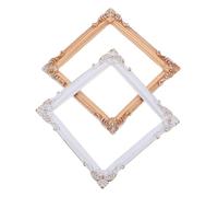 SAFIGLE 2piezas Marco De Fotos De Resina Retro Mini Marco De Fotos De Escritorio Adorno De Escritorio para Exhibiciones Artísticas Unidades Pequeño Barroco