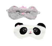 SAFIGLE 2piezas Máscara de Ojos de Panda Antifaces para Dormir Diseño de Oso Panda Antifaz de Dibujos Animados para Uso Nocturno