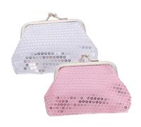 SAFIGLE 2piezas Monedero con Lentejuelas para Niñas Brillante y Bonito Unidades Pequeño Monedero de Mano con Purpurina para Guardar Monedas Baratijas y Accesorios