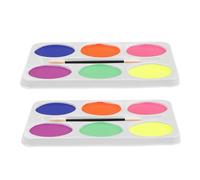 SAFIGLE 2piezas Paleta De Pintura Facial De Base De Aceite Colores De Pintura Corporal Artística Para Maquillaje De Disfraces Teatral