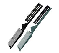 SAFIGLE 2piezas Peine Plegable De Doble Uso Para Peinados Cepillo Portátil Para Pelo Liso y Rizado De Salón Negro y Verde Oscuro