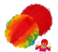 SAFIGLE 2piezas Pelucas De Rizadas Coloridas Pelucas De Esponjosas Para Mujer Adulta Accesorios Cabello Para Disfraz De Halloween y Fiestas De Circo