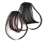 SAFIGLE 2piezas Pelucas Extensiones De Cabello Pinza Flequillo Postizo Para Mujer Flequillo Natural Sin Rastros Material Suave y Ligero Para Eventos o Uso Diario