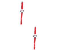 SAFIGLE 2piezas Reloj Infantil Creativo De Cuarzo Diseño De Flores para Niño Niña Reloj Digital para Estudiantes De Cumpleaños para Niñas y Niño Niña Rojo