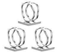 SAFIGLE 3 Piezas Base para Anillo Cuadrada de Acero Inoxidable Ajustable para Procesos Creativos y Diy, Diseño Minimalista Perfil Plano y Seguro para Fijar Piedras