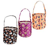 SAFIGLE 3 Piezas Bolsas de Dulces para Halloween Suaves y Cómodas de Material Pelusa, Fáciles de Limpiar, Ideales para Llevar y Usar al Aire Libre en Fiestas y Celebraciones