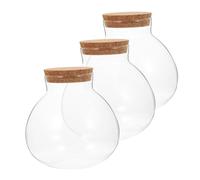 SAFIGLE 3 piezas Botellas de Vidrio con Tapón de Corcho para Micro Paisajismo Frascos Decorativos Compactos para Plantas de Tarros Ecológicos para DIY para Decoración de Interiores y