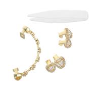 SAFIGLE 3 Piezas Brackets Dorados Forma de Corazón Accesorios para Dientes de Halloween Parrillas Dentales Joyas para Dientes Parrillas para Hombres y Mujeres