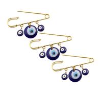SAFIGLE 3 piezas Broche Ojo Turco Azul Pin de Seguridad Decorativo para Chaquetas y Ropa Amuleto Protección para Mujer y Hombre Accesorio Personalizable para Moda Diaria y Eventos