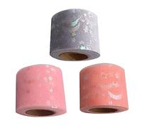 SAFIGLE 3 Piezas Cinta de de Malla con de Estrellas y Luna Cinta de Organza Colorida para Flores Pasteles Manualidades Color Aleatorio