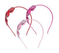 SAFIGLE 3 piezas Diademas para Mujer con Diseño de de Rojo Rosa y Accesorios para Fiesta de Cumpleaños Bodas y Día de San Valentín Diademas Decorativas y Cómodas para Niña