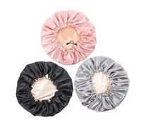 SAFIGLE 3 Piezas Gorro Pelo de Satén Ajustable Gorro Anticaída para Dormir para Mujer
