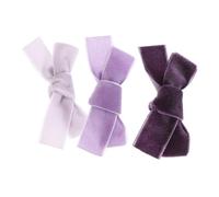 SAFIGLE 3 Piezas horquilla pinzas para el cabello para niñas chicas pequeño bows facturado lazos para el cabello de niña clips de lazo para niña clips de cabello Aleación de zinc Púrpura