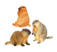 SAFIGLE 3 Piezas Modelo de Marmota Realista de Figura Educativa de Animal Salvaje con Diseño Compacto y Bordes Suaves para Decoración y Aprendizaje Aulas y Hogares