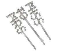 SAFIGLE 3 Piezas Pinzas para Letras con Rhinestones de Accesorios para Bodas de Usar Chic