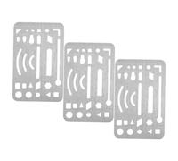SAFIGLE 3 Piezas Plantillas de Borrado de Acero Inoxidable para Dibujo Diseño Artístico Ingeniería Herramienta de Precisión para Borrar con Ranuras y Formas Versátiles para Artistas y